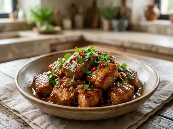Porc au caramel fondant : recette traditionnelle vietnamienne savoureuse - Photo de présentation