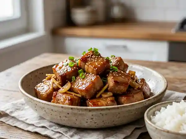 Porc au caramel maison sans sauce soja : recette facile et savoureuse - Photo de présentation