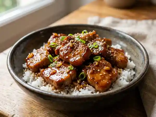 Porc caramélisé au sucre : recette savoureuse et facile - Photo de présentation