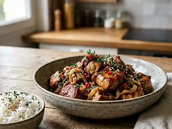 Porc Créole Saisi au Piment et Citron Vert - Photo de présentation