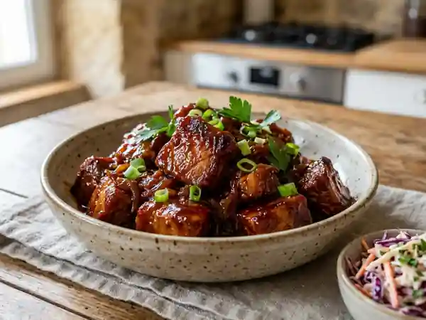 Porc fondant à la sauce barbecue maison - Photo de présentation