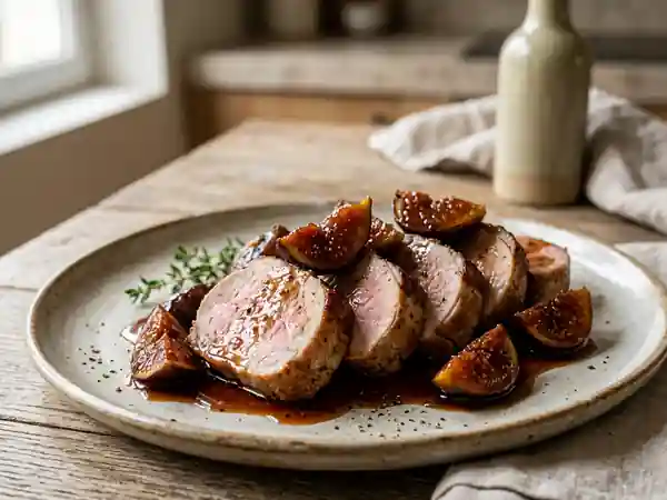 Filet de porc rôti aux figues caramélisées - Photo de présentation