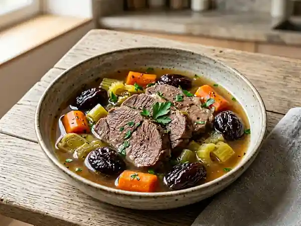 Pot-au-feu breton aux pruneaux : recette traditionnelle et savoureuse - Photo de présentation