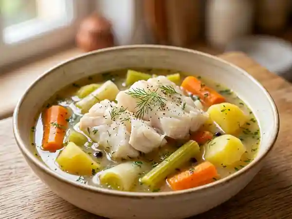 Pot-au-feu de cabillaud fondant aux légumes - Photo de présentation