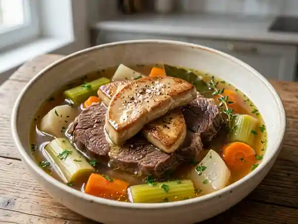Pot-au-feu au foie gras fondant - Photo de présentation