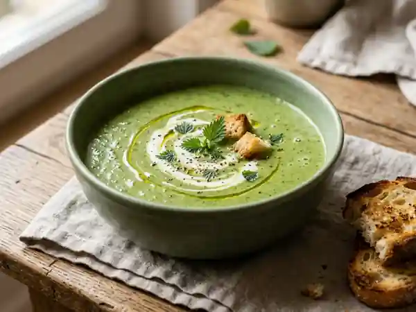 Potage Crémeux aux Orties Fraîches : Recette Santé et Saveurs - Photo de présentation