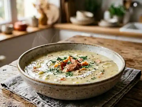 Velouté de truite fumée à l'aneth - Photo de présentation
