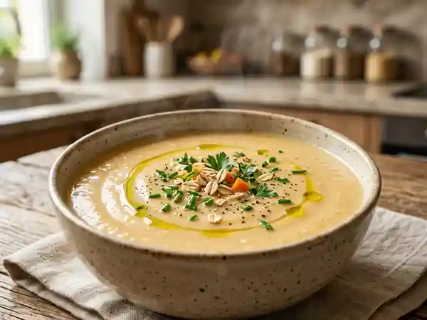 Potage d'avoine soyeux et réconfortant - Photo de présentation