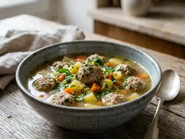 Potage paysan aux boulettes moelleuses - Photo de présentation
