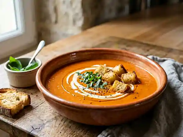 Velouté de tomates soyeux à la crème - Photo de présentation
