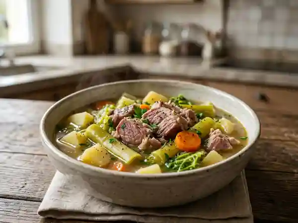 Potée rustique au porc et poireaux fondants - Photo de présentation