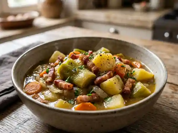 Potée de poireaux fondante au lard - Photo de présentation