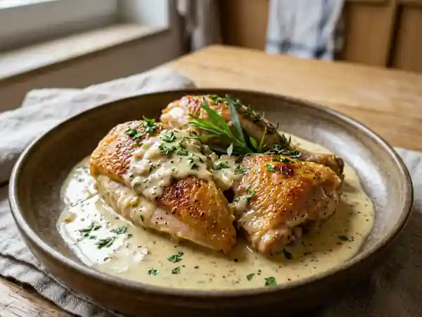 Poularde à la dijonnaise : recette savoureuse et facile - Photo de présentation