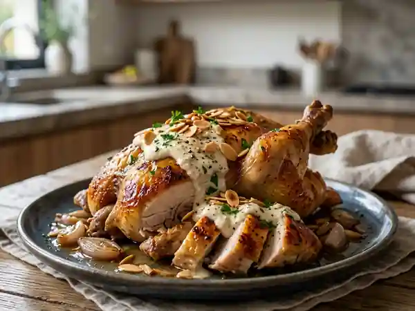 Poularde Rôtie au Raifort et Amandes Grillées - Photo de présentation