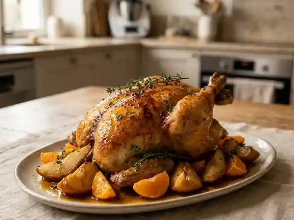 Poularde rôtie laquée aux fruits d'hiver - Photo de présentation