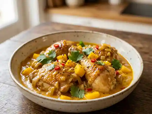Poule à la mangue et coco onctueuse - Photo de présentation