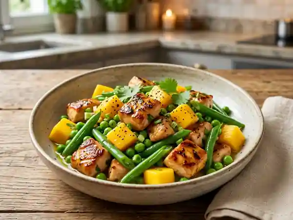 Poulet à la mangue et légumes croquants - Photo de présentation