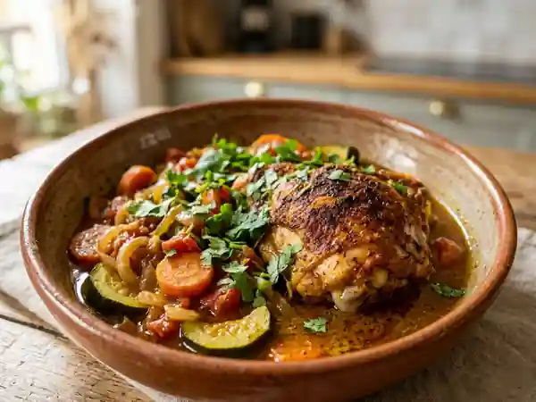 Poulet marocain fondant aux épices douces - Photo de présentation