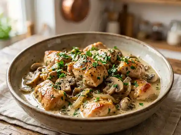 Poulet à la vésulienne onctueux aux champignons - Photo de présentation