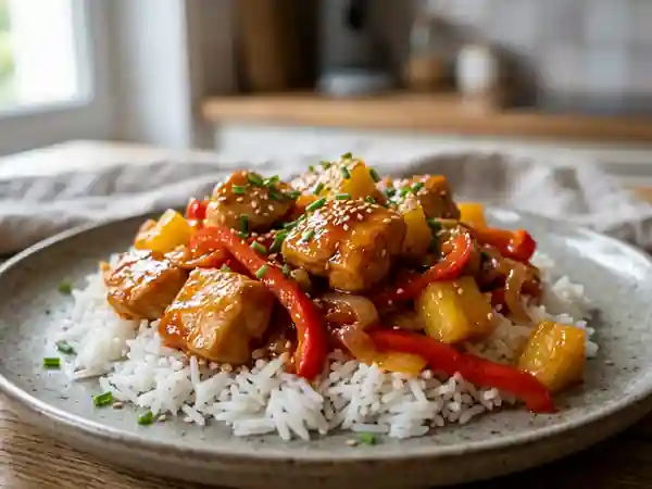 Poulet aigre-doux laqué et fondant - Photo de présentation