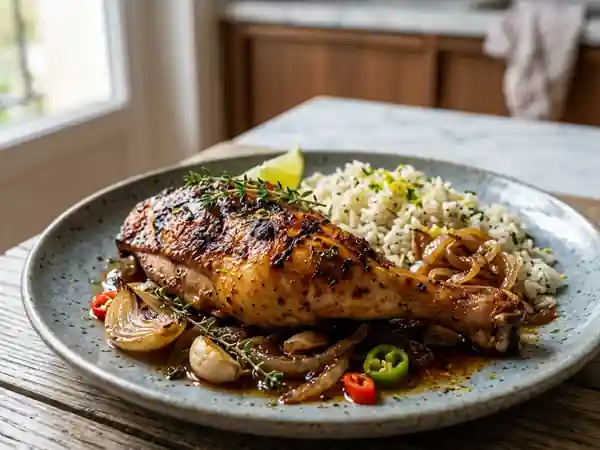 Poulet antillais grillé au piment et citron vert - Photo de présentation