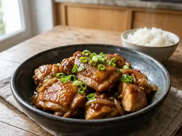 Poulet au caramel fondant et laqué - Photo de présentation