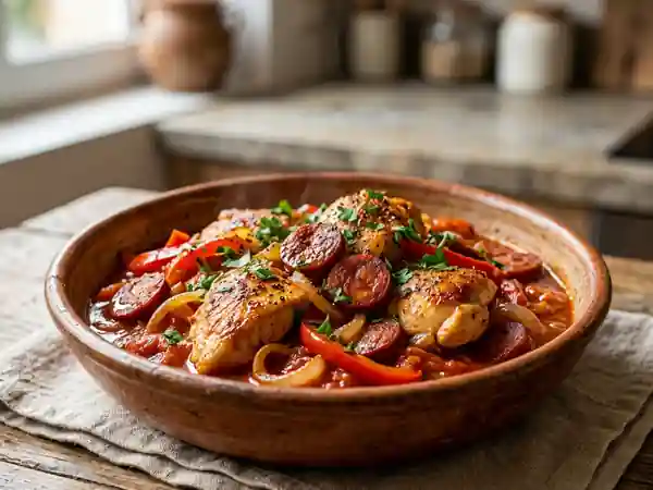 Poulet au chorizo fondant et paprika fumé - Photo de présentation