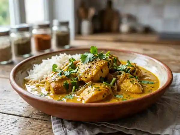 Poulet au curry crémeux et coco - Photo de présentation