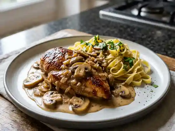 Poulet au Marsala aux Champignons Fondants - Photo de présentation