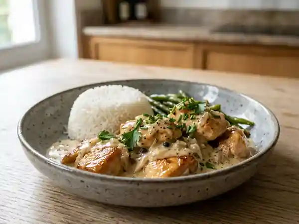 Poulet crémeux au Martini et échalotes - Photo de présentation