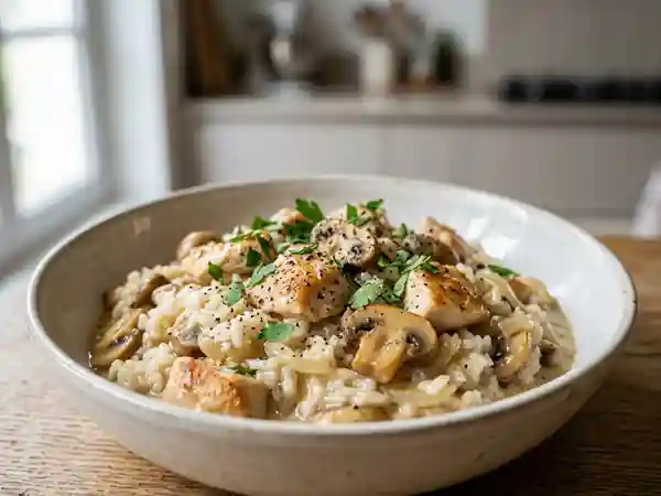 Poulet au riz crémeux à la parisienne - Photo de présentation