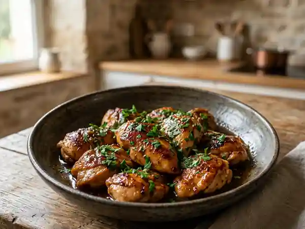 Poulet au vinaigre facile et savoureux : recette rapide pour un plat gourmand - Photo de présentation