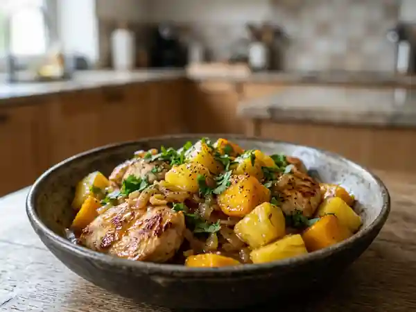 Wok de Poulet Sucré-Salé Mangue & Ananas - Photo de présentation