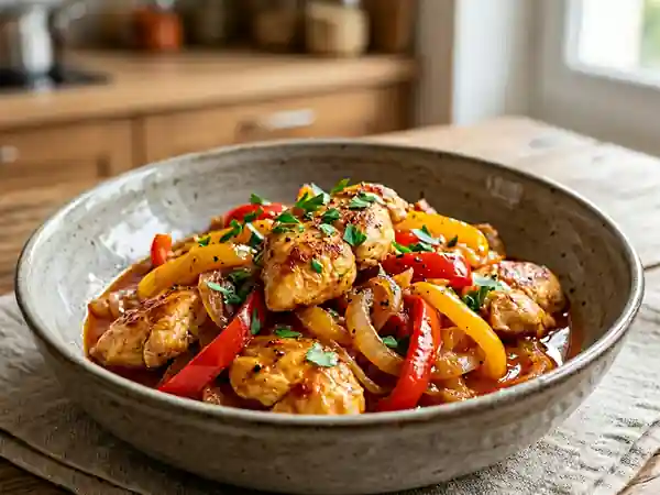 Poulet fondant aux poivrons et paprika - Photo de présentation