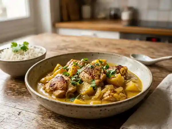 Poulet Coco-Pomme Fondant au Curry - Photo de présentation