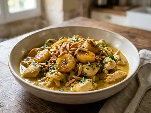 Poulet Coco Crémeux et Bananes Caramélisées - Photo de présentation