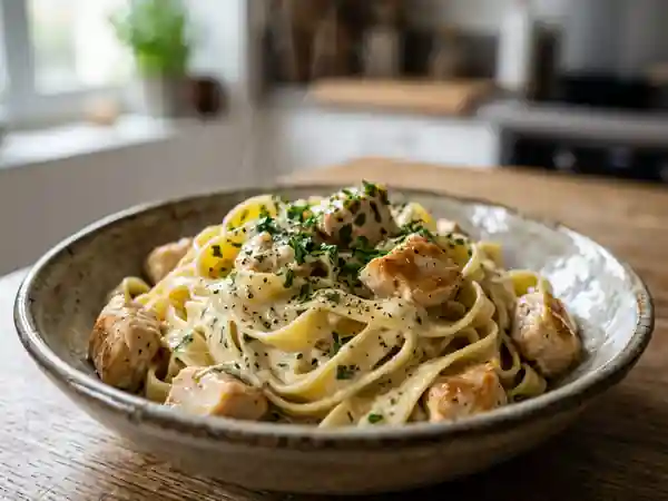 Poulet crémeux au Boursin et tagliatelles fraîches - Photo de présentation