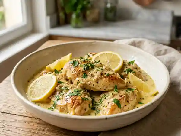 Poulet crémeux au citron : recette facile et gourmande - Photo de présentation