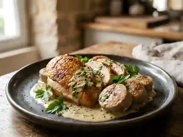 Poulet crémeux aux boudins blancs - Photo de présentation