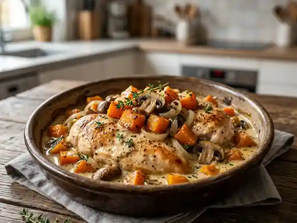 Poulet d'automne aux saveurs riches et réconfortantes - Photo de présentation
