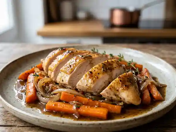 Poulet des Moines Rôti aux Épices et Légumes Fondants - Photo de présentation