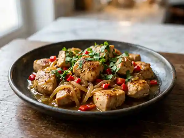 Poulet sauté au piment et coriandre - Photo de présentation