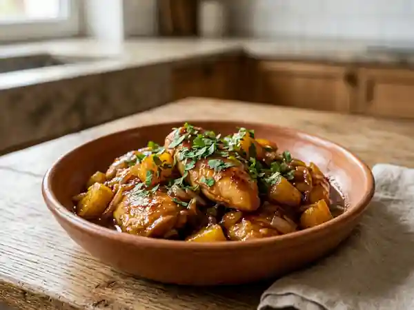 Poulet exotique à l'ananas caramélisé au rhum - Photo de présentation