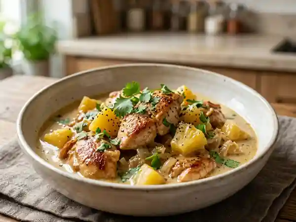 Poulet coco-ananas fondant et parfumé - Photo de présentation