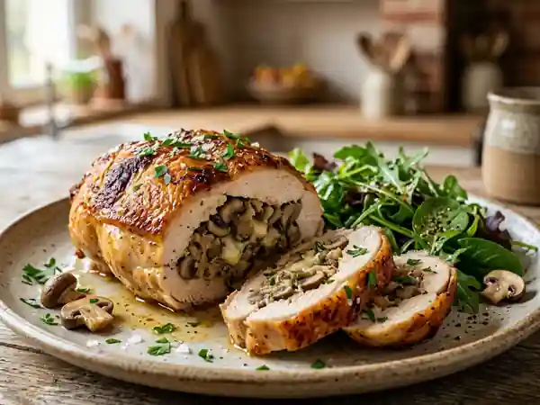 Poulet farci rustique au four : recette savoureuse et gourmande - Photo de présentation