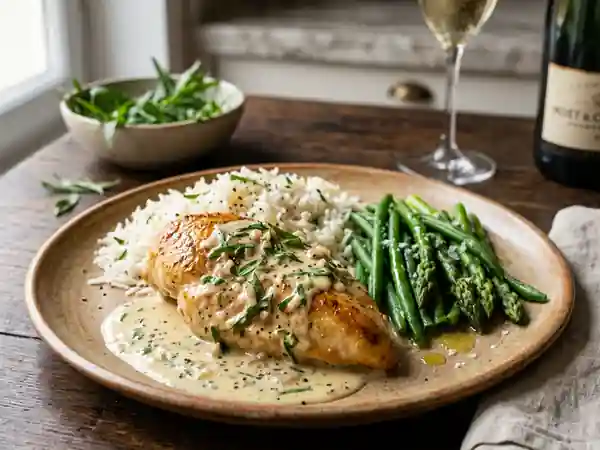 Poulet Crémeux au Champagne et Estragon - Photo de présentation