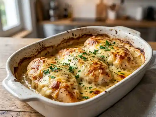 Poulet fondant au fromage gratiné : recette facile et gourmande - Photo de présentation