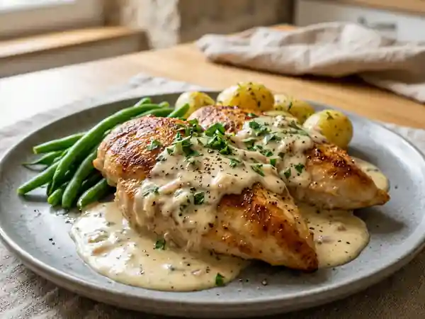Poulet fondant à la crème de Roquefort - Photo de présentation