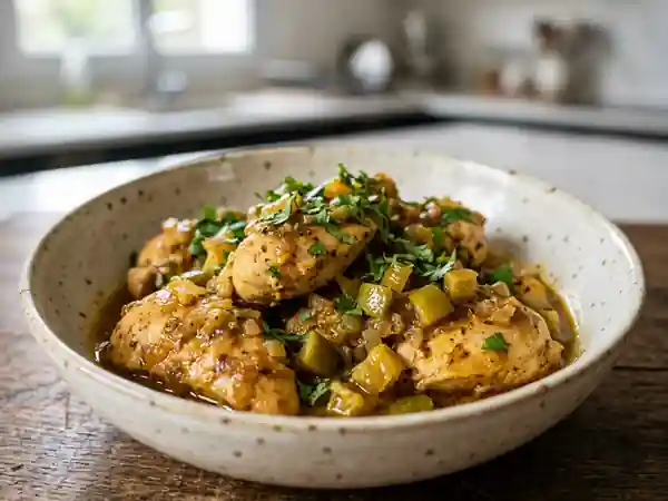 Poulet fondant aux citrons verts confits et épices douces - Photo de présentation