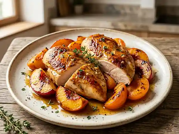 Poulet caramélisé aux fruits d'été - Photo de présentation